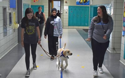Four-legged future leader learning at Smith Middle School