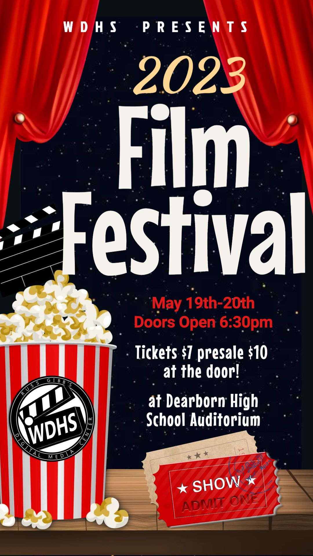 Flyer for DHS Film Festival on May 19 and 20