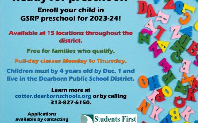 GSRP free preschool scheduling enrollment appointments for June 9