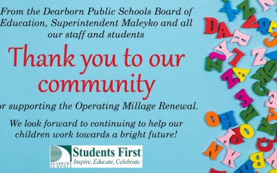 Thank you for supporting the Operating Millage Renewal