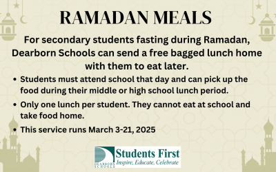 Fasting secondary students can get take-home meals during Ramadan