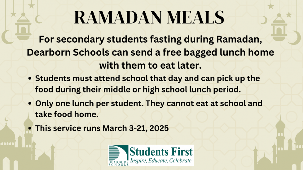 Ramadan meal flier