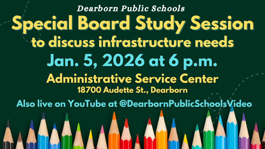Flyer for board study session on Jan. 5, 2026 at 6 p.m.
