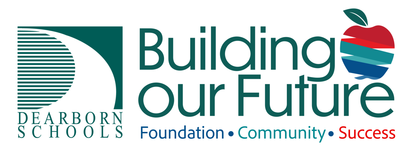 Logo - Dearborn Public Schools - Building our Future; Foundation, Community, Success