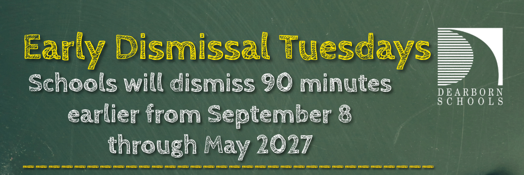 Graphic for early dismissal Tuesdays